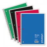 UNV66600 1 Sub. Wirebound Notebook, 8 1/2 x 11, College Rule, 100 Sheets, Assorted Cover UNV66600
