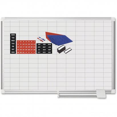MasterVision 1" x 2" Grid Gold Ultra Magnetic Steel with Kit MA0392830A