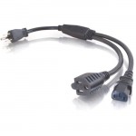 C2G 1.5ft 16 AWG 1-to-2 Power Cord Splitter (NEMA 5-15P to 1 NEMA 5-15 +1