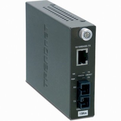 TRENDnet 10/100Base-TX to 100Base-FX Single-Mode Fiber Converter TFC-110S15