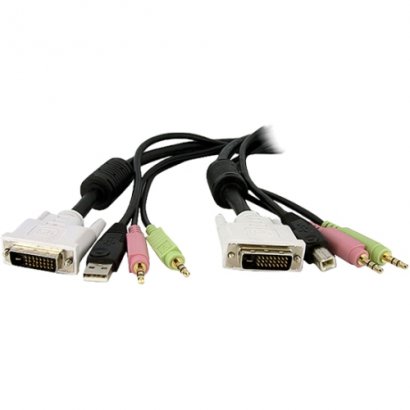 StarTech 10 ft 4-in-1 USB DVI KVM Switch Cable with Audio DVID4N1USB10