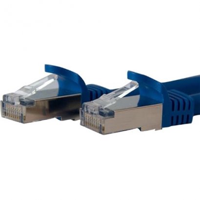 StarTech 10 ft Blue Shielded Snagless 10 Gigabit RJ45 STP Cat6a Patch Cable C6ASPAT10BL