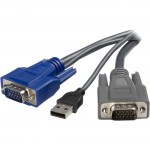 StarTech 10 ft Ultra-Thin USB VGA 2-in-1 KVM Cable SVUSBVGA10
