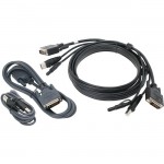 Iogear 10 ft. Dual View DVI, USB KVM Cable Kit with Audio (TAA) G2L7203UTAA3