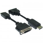 4XEM 10 inch DisplayPort Male To DVI-I Female Adapter Cable 4XDPMDVIFA10