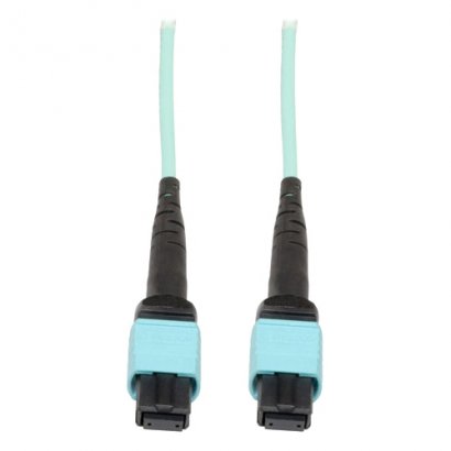 Tripp Lite 10 Meter MTP / MPO Patch Cable, 12 Fiber, 40GbE Aqua OM3 Plenum N844-10M-12-P