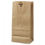 18410 #10 Paper Grocery Bag, 35lb Kraft, Standard 6 5/16 x 4 3/16 x 13 3/8, 500