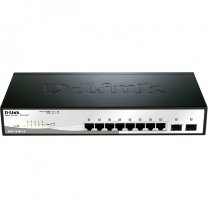 D-Link 10-Port Gigabit Web Smart Switch Including 2 Gigabit SFP Ports DGS-1210-10