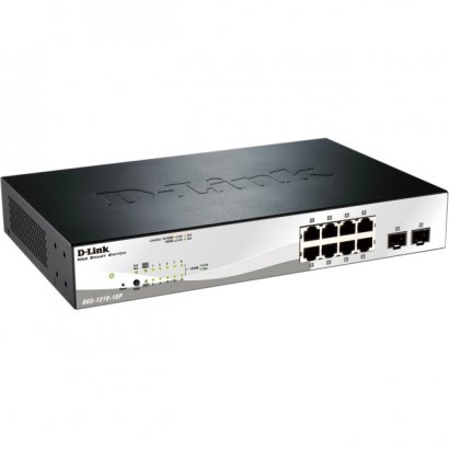 D-Link 10-Port Gigabit Web Smart Switch Including 2 Gigabit SFP Ports DGS-1210-10P