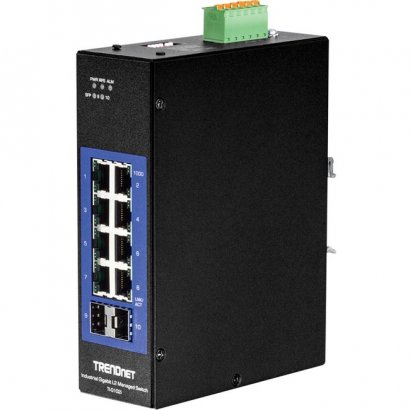 TRENDnet 10-Port Industrial Gigabit L2 Managed DIN-Rail Switch TI-G102I