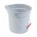 Rubbermaid Commercial FG296300GRAY 10 Quart Plastic Utility Pail, 10 1/2 Diameter x 10 1/4h, Gray Plastic RCP296300GY