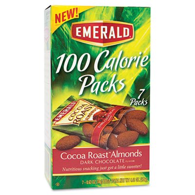 Emerald 100 Calorie Pack Dark Chocolate Cocoa Roast Almonds, .63oz Packs, 7/Box DFD84325
