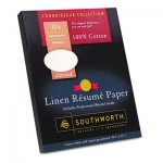 Southworth 100% Cotton Linen Resume Paper, Almond, 32 lbs., 8-1/2 x 11, 100/Box SOURD18ACFLN