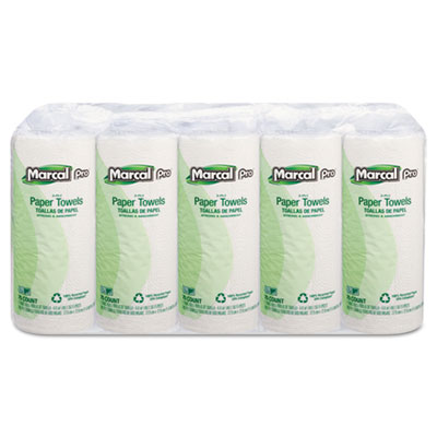 Marcal PRO MAC 610 100% Premium Recycled Perforated Kitchen Roll Towels, 11 x 9, White, 70/Roll, 15 Rolls/Carton