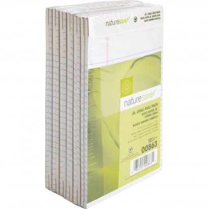 Nature Saver 100% Recy. White Jr. Rule Legal Pads 00863