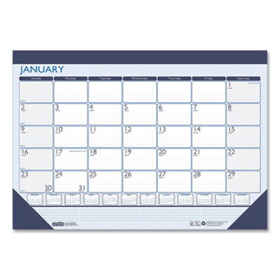 House of Doolittle 100% Recycled Contempo Desk Pad Calendar, 22 x 17, Blue, 2021 HOD151