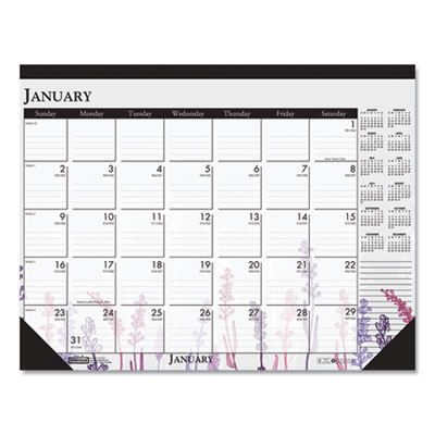 House of Doolittle 100% Recycled Contempo Desk Pad Calendar, 22 x 17, Wild Flowers, 2021 HOD197