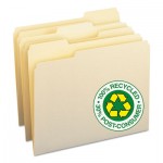 Smead 100% Recycled File Folders, 1/3 Cut, One-Ply Top Tab, Letter, Manila, 100/Box SMD10339