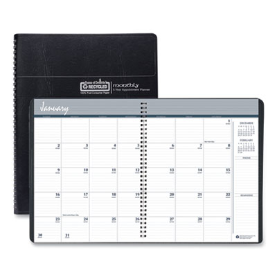 House of Doolittle 100% Recycled Monthly 5-Year/62 Months Planner, 11 x 8.5, Black, 2021-2025 HOD262502