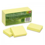 100% Recycled Notes, 1 1/2 x 2, Yellow, 12 100-Sheet Pads/Pack RTG25700