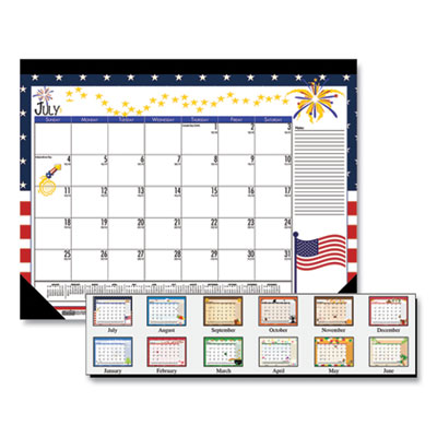 House of Doolittle 100% Recycled Seasonal Academic Desk Pad Calendar, 22 x 17, 2021-2022 HOD1395