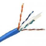 Weltron 1000ft Cat6 UTP 550 MHz Solid Plenum Cable - Blue T2404L6P-BL