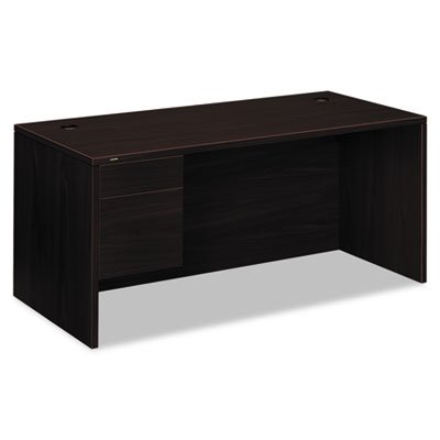 HON 10500 Series "L" Left 3/4-Height Pedestal Desk, 66 x 30 x 29-1/2, Mahogany HON10584LNN