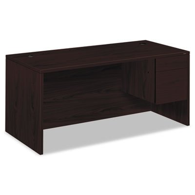 HON 10500 Series "L" Right 3/4-Height Pedestal Desk, 66 x 30 x 29-1/2, Mahogany HON10583RNN