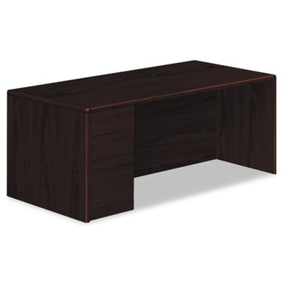 HON 10700 Series Single Pedestal Desk, Full Left Pedestal, 72 x 36, Mahogany HON10788LNN