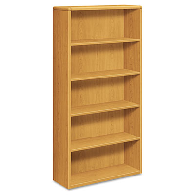 HON H10755.CC 10700 Series Wood Bookcase, Five Shelf, 36w x 13 1/8d x 71h, Harvest HON10755CC