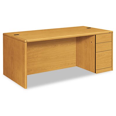 HON 10700 Single Pedestal Desk, Full Right Pedestal, 72w x 36d x 29 1/2h, Harvest HON10787RCC