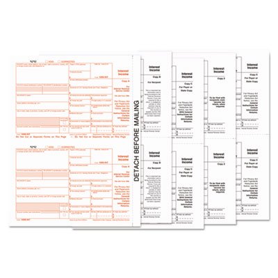 TOPS 1099-INT Tax Forms, 5-Part, 5 1/2 x 8, Inkjet/Laser, 24/Pack TOP22983