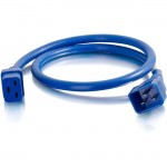 C2G 10ft 12AWG Power Cord (IEC320C20 to IEC320C19) - Blue 17750
