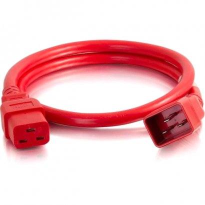 C2G 10ft 12AWG Power Cord (IEC320C20 to IEC320C19) -Red 17751