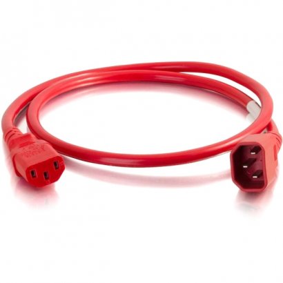 C2G 10ft 18AWG Power Cord (IEC320C14 to IEC320C13) -Red 17517