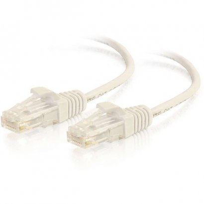 C2G 10ft Cat6 Snagless Unshielded (UTP) Slim Ethernet Network Patch Cable - White 01189