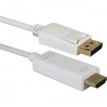 QVS 10ft DisplayPort to HDMI 4K Digital A/V White Cable DPHD-10W