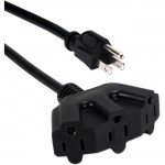 QVS 10ft Three Angle Outlet 3-Prong Power Extension Cord PP-ADPT3-10