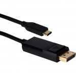 QVS 10ft USB-C / Thunderbolt 3 to DisplayPort UltraHD 4K/60Hz Video Converter Cable USBCDP-10