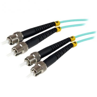 StarTech.com 10Gb Aqua Fiber Patch Cable-ST Multi-Mode (M)-ST Multi-Mode (M)-1 m-Fiber Optic A50FBSTST1