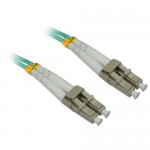 4XEM 10M Laser Optimized LC/LC MM Duplex Fiber 50/125 10Gbps "AQUA" PVC Patch Cable 4XFIBERLCLC10M