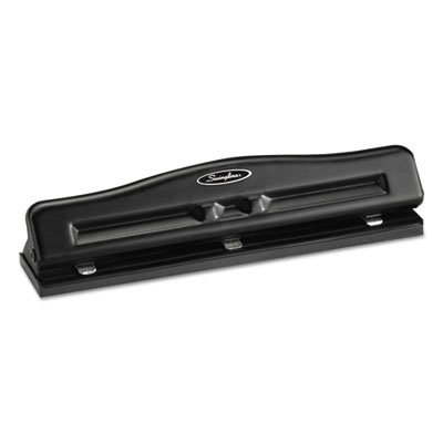 Swingline A7074020E 11-Sheet Commercial Adjustable Three-Hole Punch, 9/32" Holes, Black SWI74020