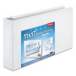 Cardinal 11 x 17 ClearVue Slant-D Ring Binder, 3" Cap, White CRD22142