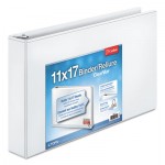 Cardinal 11 x 17 ClearVue Slant-D Ring Binder, 2" Cap, White CRD22132