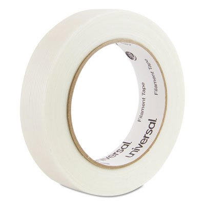 UNV30024 110# Utility Grade Filament Tape, 24mm x 54.8m, 3" Core, Clear UNV30024