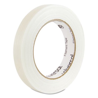 UNV30018 110# Utility Grade Filament Tape, 18mm x 54.8m, 3" Core, Clear UNV30018