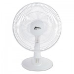 12" 3-Speed Oscillating Desk Fan, Plastic, White ALEFAN122