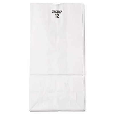51032 #12 Paper Grocery Bag, 40lb White, Standard 7 1/16 x 4 1/2 x 13 3/4, 500