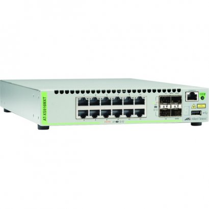 Allied Telesis 12-Port 100/1000/10G Base-T (RJ-45) Stackable Switch with 4 SFP/SFP+Slot AT-XS916MXT