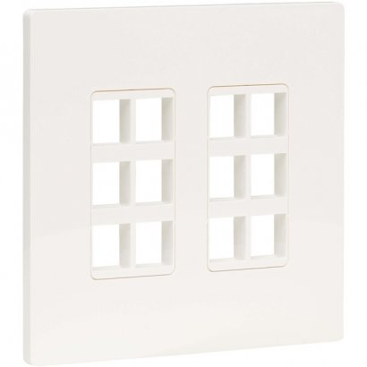 Tripp Lite 12-Port Keystone Double-Gang Faceplate, White, TAA N080-212